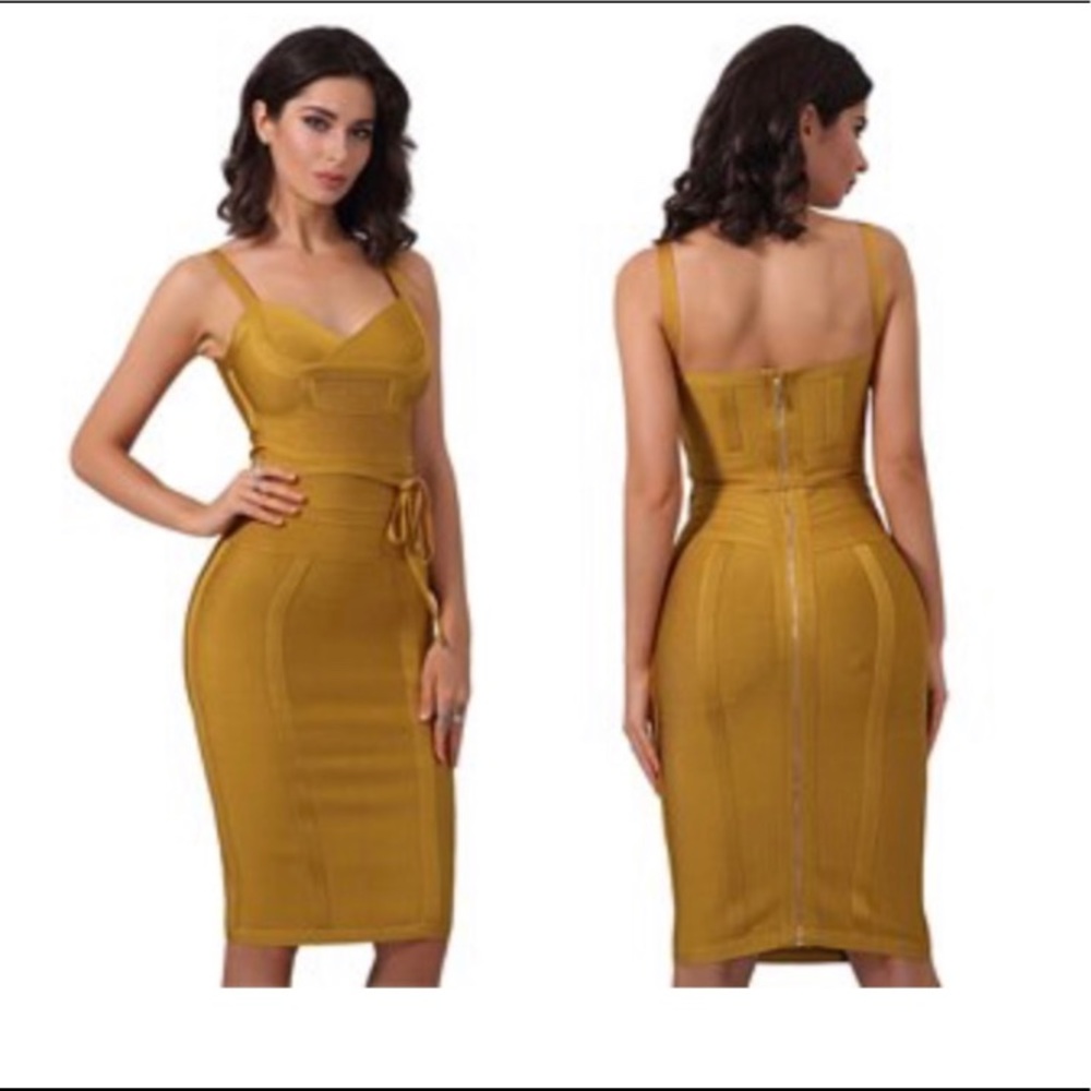 Olive body con dress